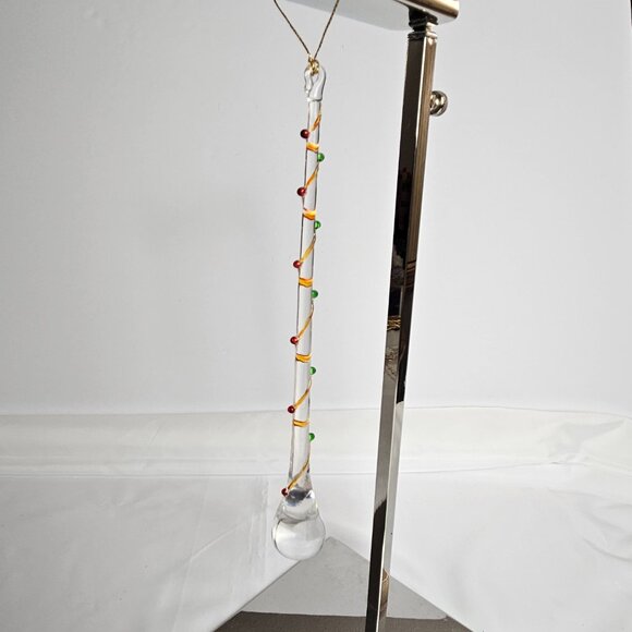 Acrylic Teardrop Icicle Christmas Ornaments with Festive Detailing Set of 6 - Picture 2 of 6